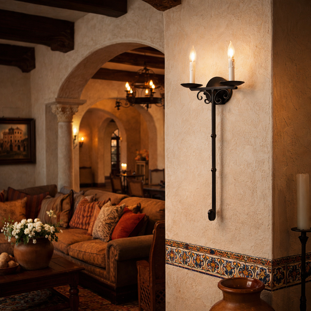 Aplique de pared toscano de doble luz