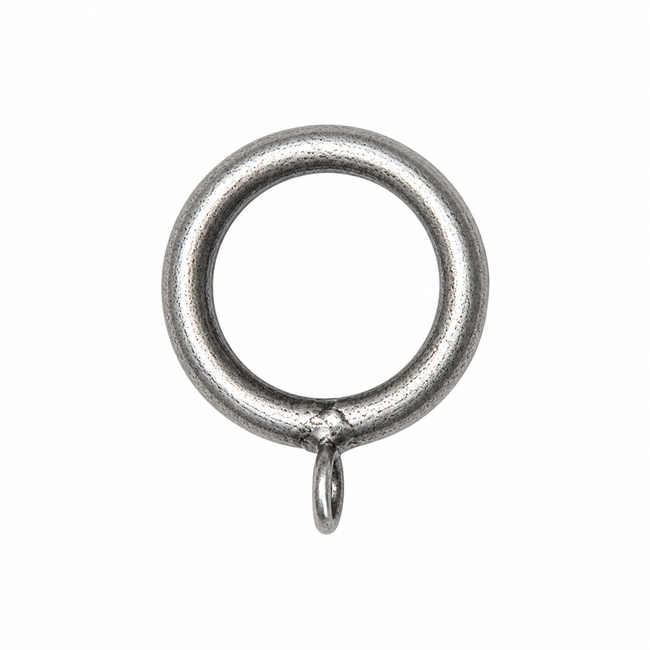 Cafe Curtain Ring with Eyelet in Heritage Silver