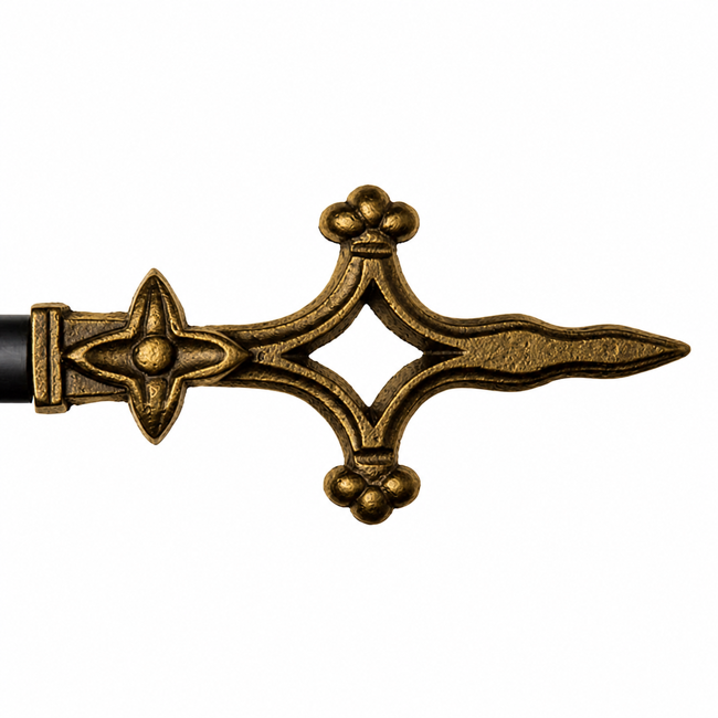 Iron Cross Finial-7/8 in Antique Gold