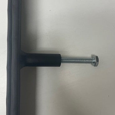 Manija de puerta de hierro forjado de 1,5 x 16 pulgadas
