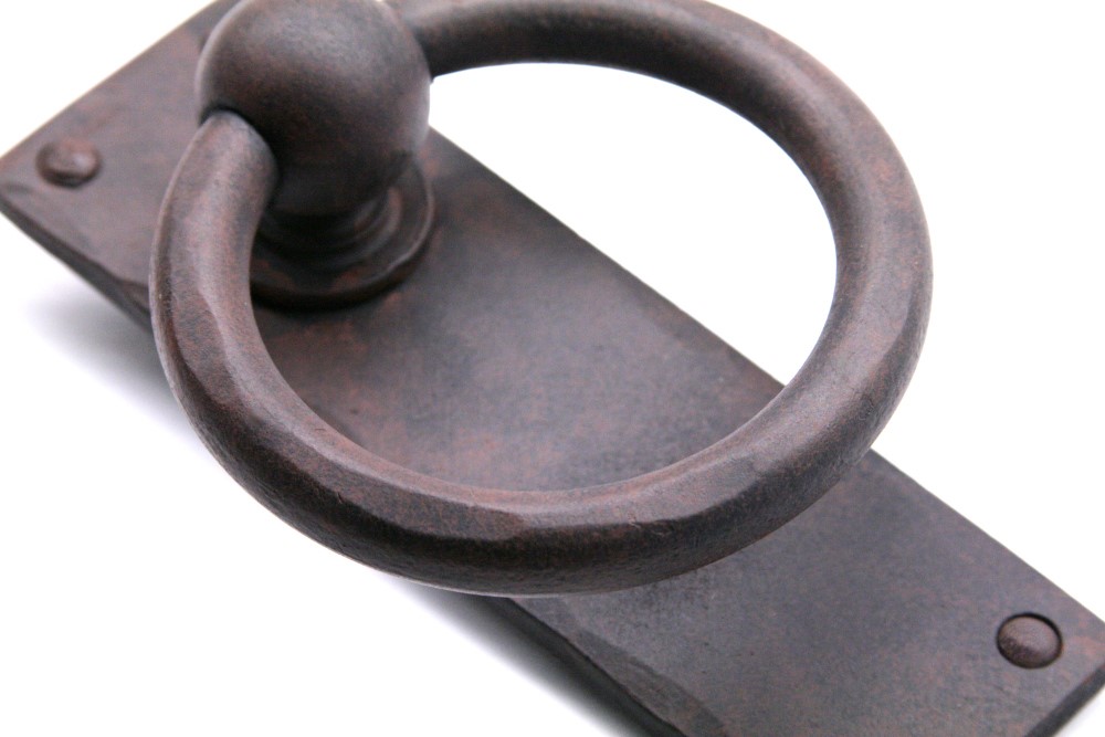 Hand Forged Door Knocker Black Wrought Iron Blacksmith Rustic Antique Hardware 
